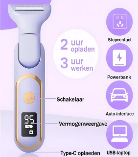 Nuvado Ladyshaver Oplaadbaar Elektrisch - Paars