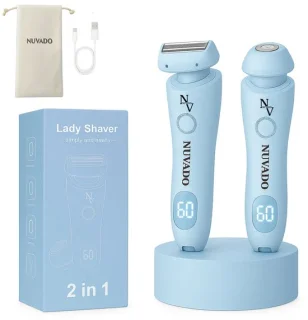 Nuvado Oplaadbare 2 in 1 Ladyshave voor Vrouwen - LadyGroomer - Inclusief Reiszakje - Trimmer Vrouw - Scheerapparaat Vrouwen - Bikinitrimmer - Benen En Armen - Reizen