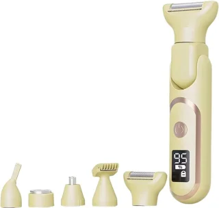Nuvado oplaadbare 5-in-1 elektrische scheerapparaat voor vrouwen geel