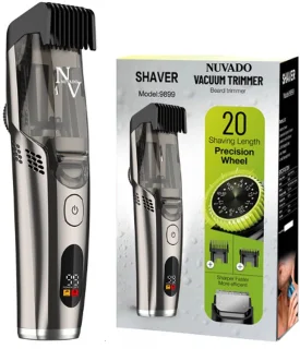 Nuvado Vacuüm Baardtrimmer Tondeuse - Grijs