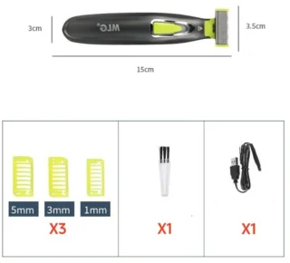 OneBlade Oplaadbare One-Blade Scheerapparaat met 3 Opzetstukken