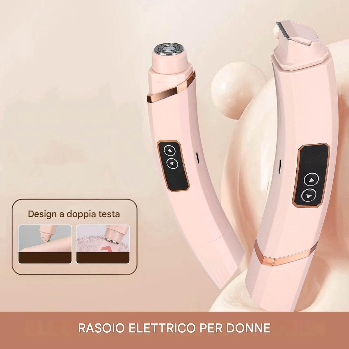 De Ontharingsscheerapparaat draadloos waterdicht 2-kops roze in één oogopslag