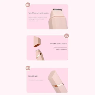 Ontharingsscheerapparaat draadloos waterdicht 2-kops roze