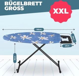 Opklapbare Strijkplank XXL 130x47cm