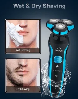 Oplaadbaar Rotary Scheerapparaat 4D met Pop-Up Trimmer voor Mannen