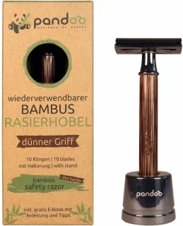 PANDOO brzytwa bambusowa cienka + 10 żyletek