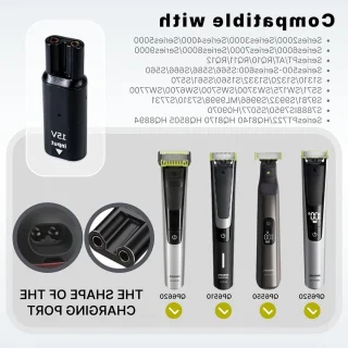 Philips Norelco 15V Type-C Adapter voor OneBlade QP6520/QP6530/QP6510, HQ8505 en Series 7000/5000/3000