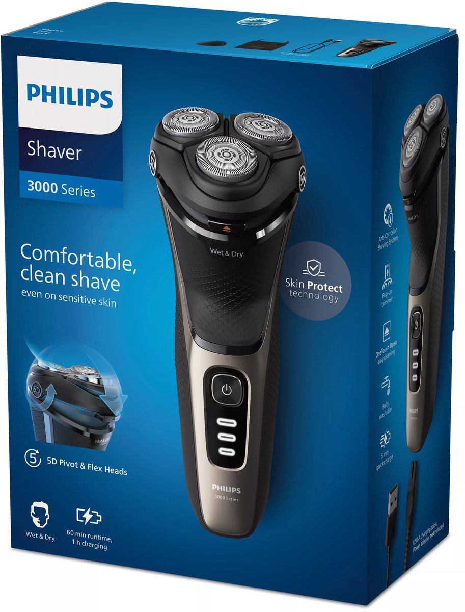 Wat vinden we goed aan de Philips Shaver 3000 Series S3242/12 elektrisch scheerapparaat