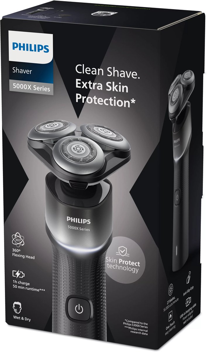 De Philips Shaver 5000X series X5004/00 elektrisch scheerapparaat in één oogopslag