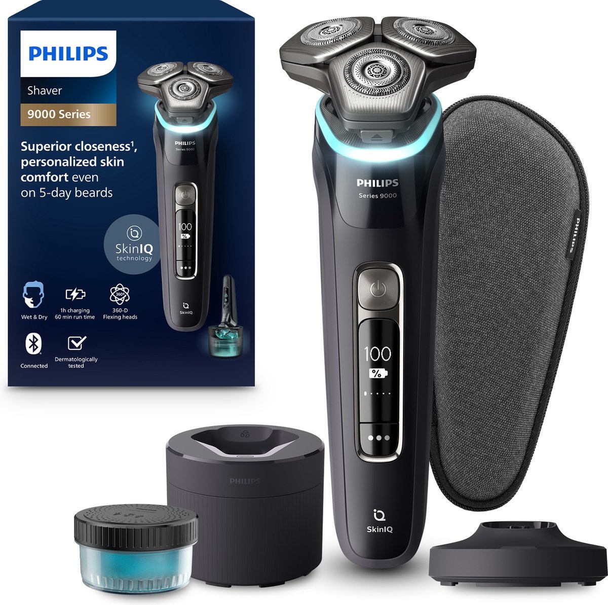 De Philips Shaver 9000 Series S9976/55 Elektrisch Scheerapparaat Donkergrijs in één oogopslag