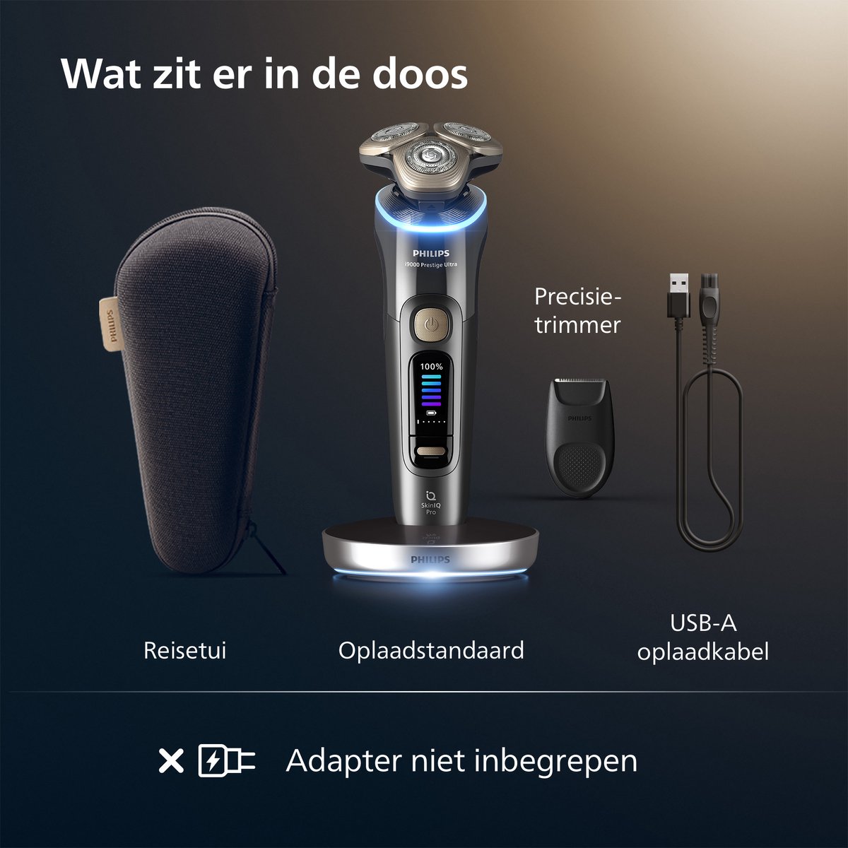 Philips Shaver i9000 Prestige Ultra Elektrisch Scheerapparaat XP9402/11 Donkergrijs