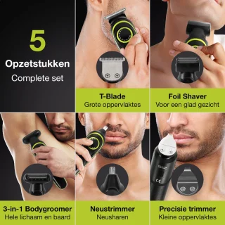 Primegoody 6-in-1 Bodygroomer Baard- en Bodytrimmer Heren