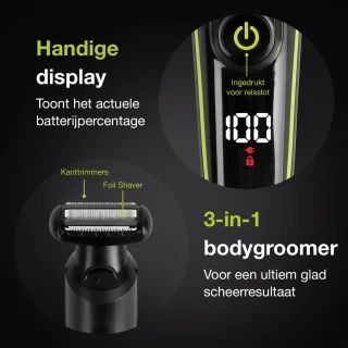 Primegoody 6-in-1 Bodygroomer Baard- en Bodytrimmer Heren