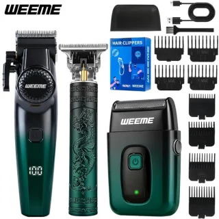 Professionelle 3-in-1 Haartrimmerset (Scheerapparaat, Tondeuse, Baardtrimmer) - Groen review