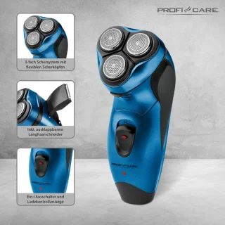 ProfiCare PC-HR 3053 oplaadbaar scheerapparaat blauw