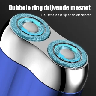 QTTVBTNA Mini 2-kops scheerapparaat - Blauw
