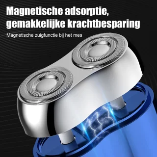 QTTVBTNA Mini 2-kops scheerapparaat - Blauw