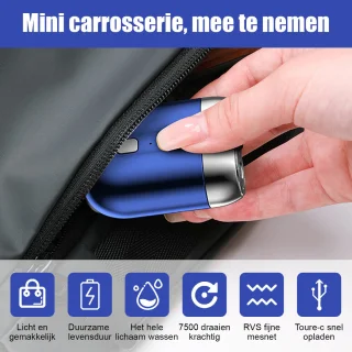QTTVBTNA Mini 2-kops scheerapparaat - Blauw