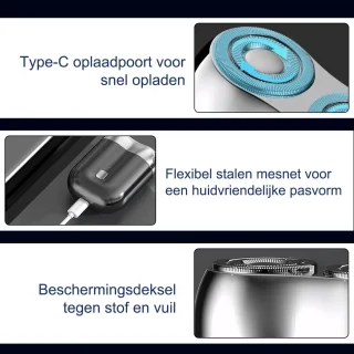 QTTVBTNA Mini scheerapparaat 2-kops