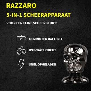 Razzaro 5-in-1 Skull Shaver Elektrische Trimmer Zilver