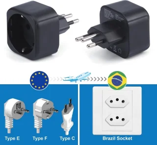 Reisadapter Brazilië - Type C/E/F (3 stuks)