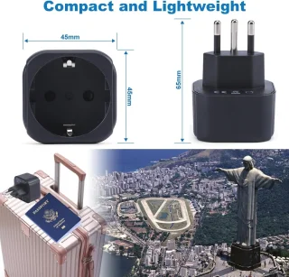 Reisadapter Brazilië - Type C/E/F (3 stuks)