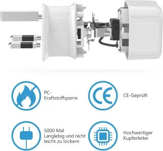 Reisadapter EU naar UK Type G - Set van 2