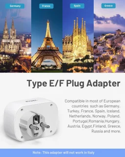 Reisadapter UK naar EU - Type E/F