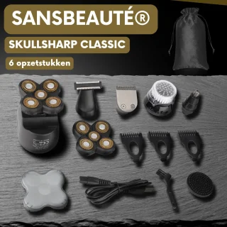 Sansbeauté SkullSharp Classic 6-in-1 Scheerapparaat met Extra Scheerkop