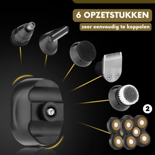 Sansbeauté SkullSharp Classic 6-in-1 Scheerapparaat met Extra Scheerkop