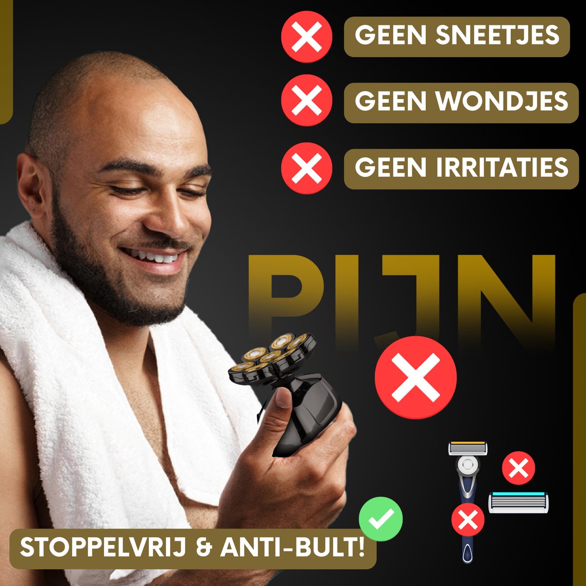 Sansbeauté SkullSharp Classic 6-in-1 Scheerapparaat met Extra Scheerkop