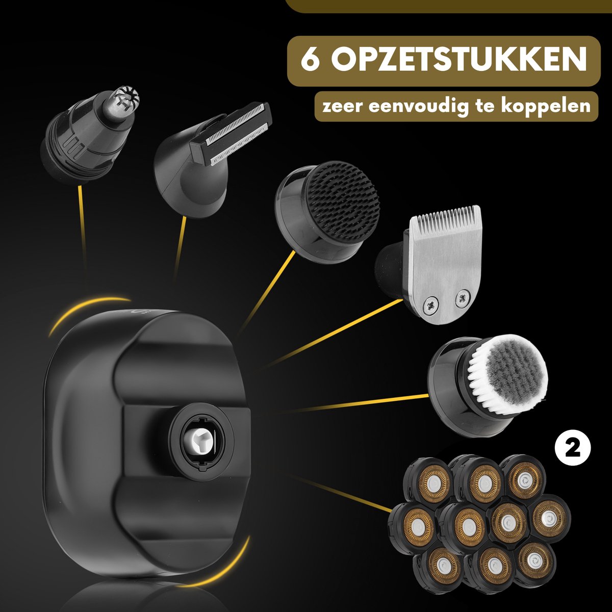 Sansbeauté SkullSharp Classic 6-in-1 Scheerapparaat met Extra Scheerkop