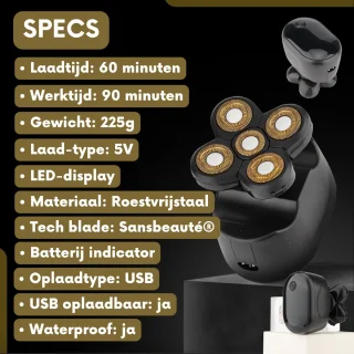 Sansbeauté SkullSharp Classic 6-in-1 Scheerapparaat & Trimmer