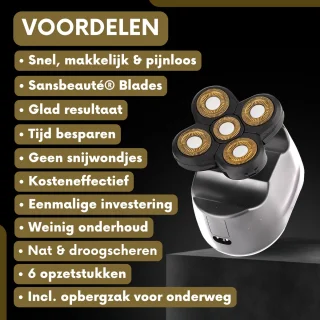 Sansbeauté SkullSharp Platinum 6-in-1 Elektrisch Scheerapparaat voor Mannen