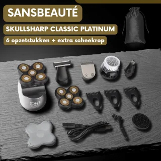 Sansbeauté SkullSharp Platinum 6-in-1 Elektrisch Scheerapparaat voor Mannen