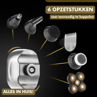 Sansbeauté SkullSharp Platinum 6-in-1 Elektrisch Scheerapparaat voor Mannen