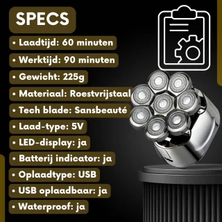 Sansbeauté SkullSharp PRO 6-in-1 Elektrisch Scheerapparaat Mannen