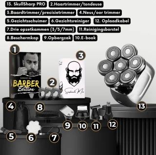 Sansbeauté SkullSharp PRO 6-in-1 Elektrisch Scheerapparaat voor Mannen