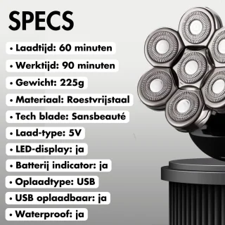 Sansbeauté SkullSharp PRO 6-in-1 Elektrisch Scheerapparaat voor Mannen