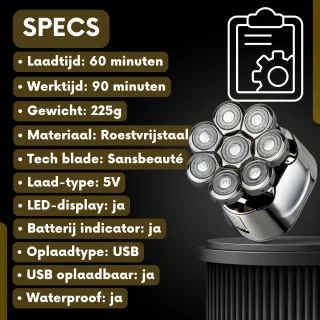 Sansbeauté SkullSharp PRO 6-in-1 Scheerapparaat en Trimmer