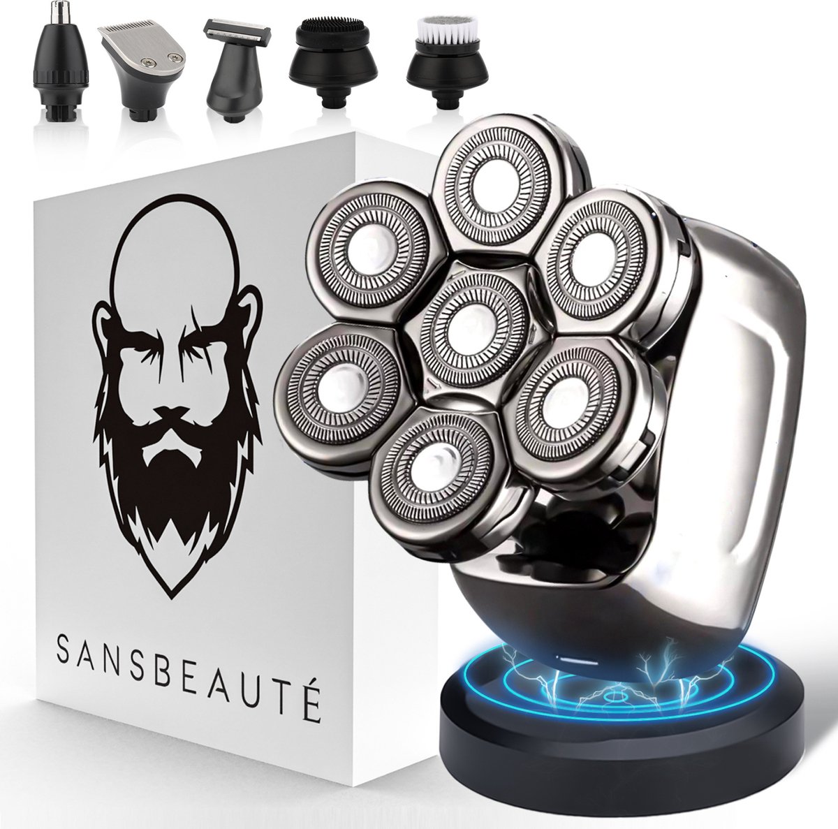 Sansbeauté SkullSharp PRO 6-in-1 Scheerapparaat Mannen