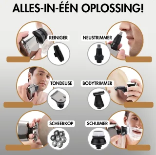 Sansbeauté SkullSharp PRO 6-in-1 Scheerapparaat met Extra Scheerkop