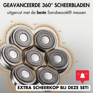 Sansbeauté SkullSharp PRO 6-in-1 Scheerapparaat met Extra Scheerkop