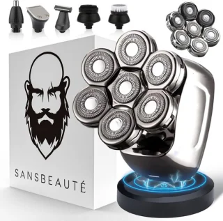 Sansbeauté SkullSharp PRO 6-in-1 Scheerapparaat met Extra Scheerkop