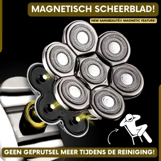 Sansbeauté SkullSharp PRO 6-in-1 Scheerapparaat met Trimmer en Extra Scheerkop
