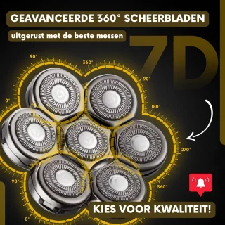 Sansbeauté SkullSharp PRO 6-in-1 Scheerapparaat met Trimmer en Extra Scheerkop