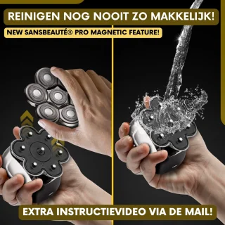 Sansbeauté SkullSharp PRO 6-in-1 Scheerapparaat met Trimmer en Extra Scheerkop