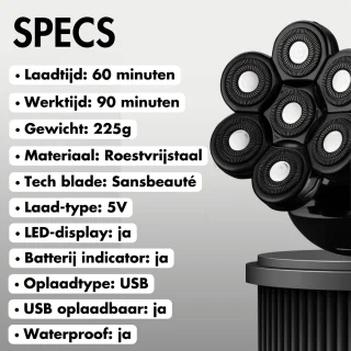 Sansbeauté SkullSharp PRO 6-in-1 Scheerapparaat voor Mannen