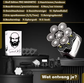 Sansbeauté SkullSharp PRO MAGNETIC 6-in-1 Elektrisch Scheerapparaat