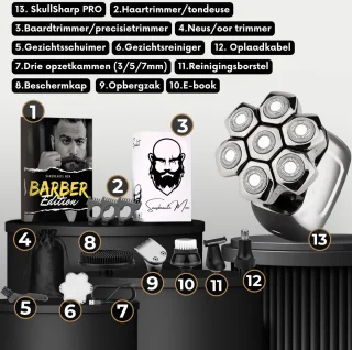 Sansbeauté SkullSharp PRO MAGNETIC 6-in-1 Scheerapparaat & Trimmer